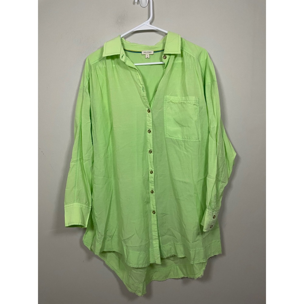 Anthropologie Pilcro‎ Oversized Boyfriend Button Down in Green Size Small